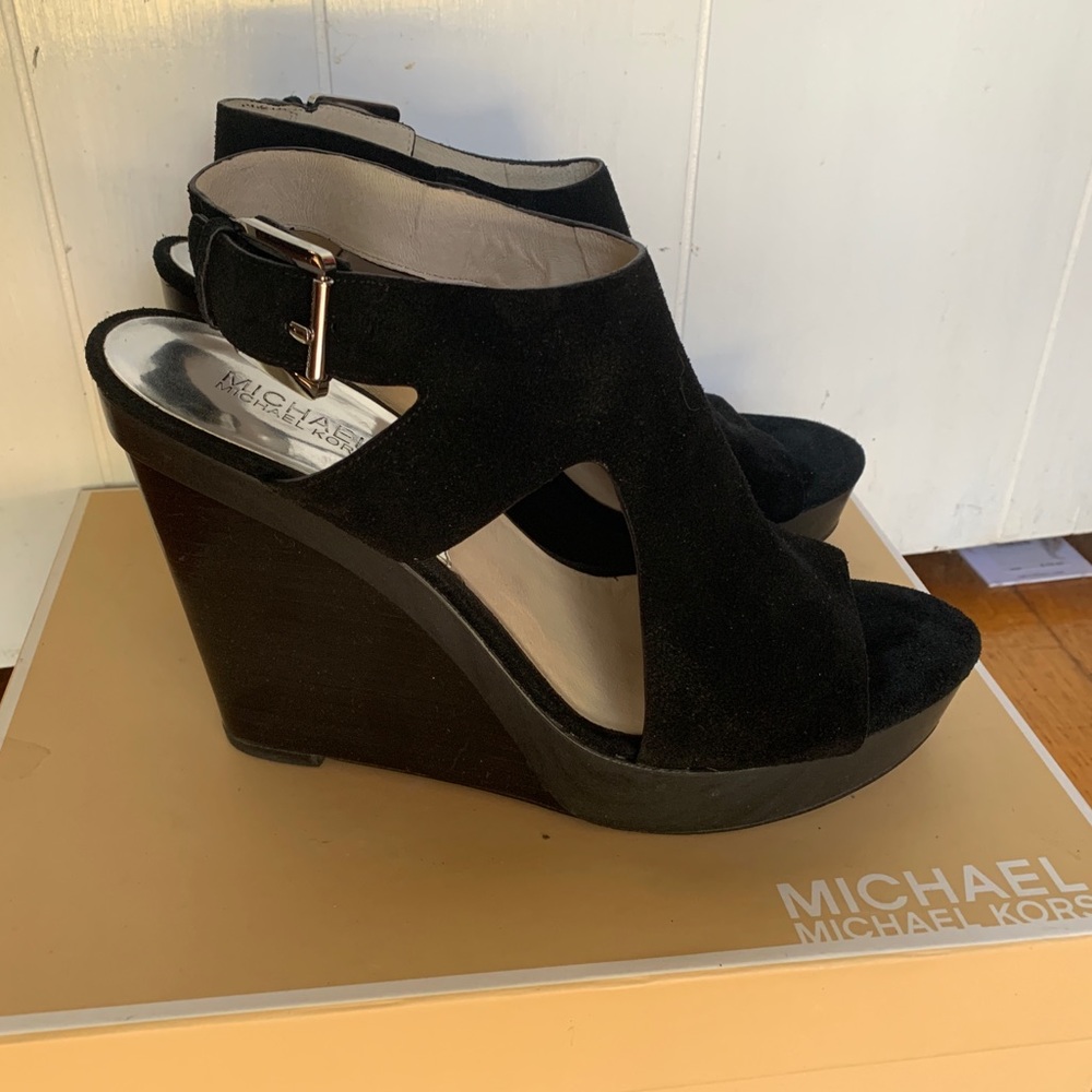 Michael Kors Josephine suede wedge heels (size 10)